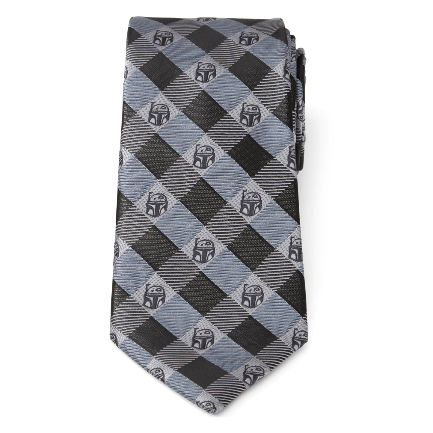 Star Wars Boba Fett Blue and Gray Plaid Tie