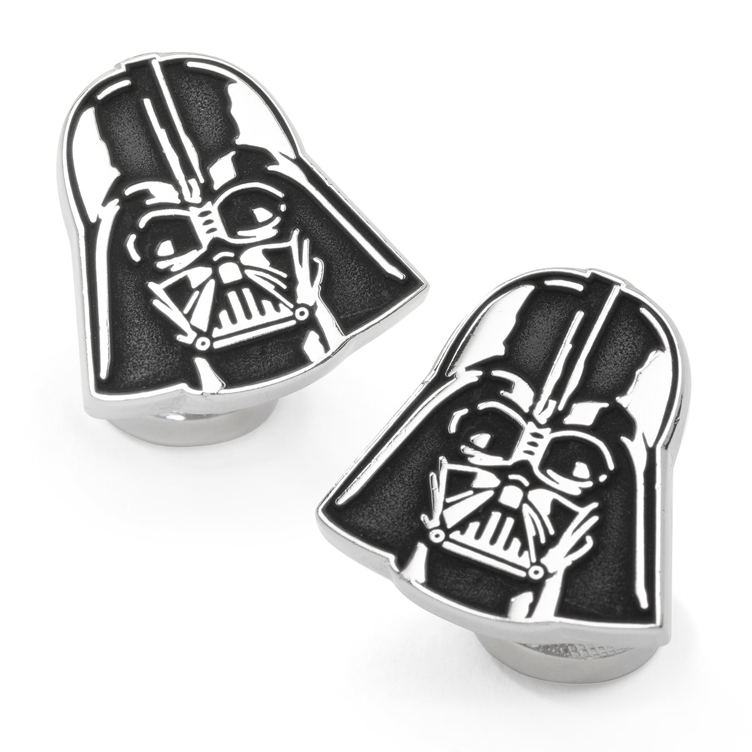 Darth Vader cufflinks on a white background