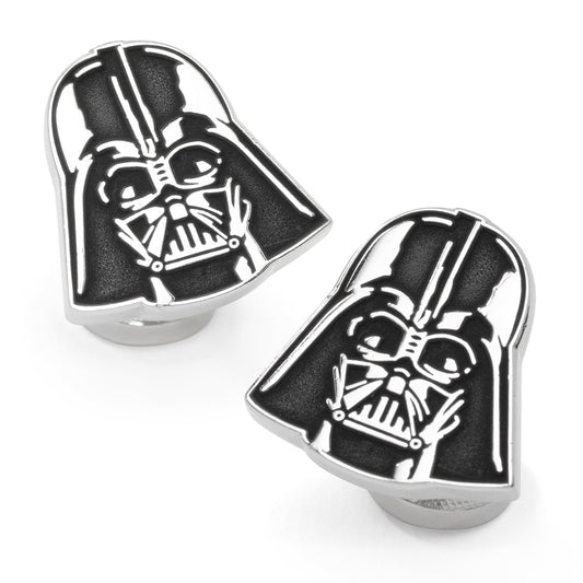 Darth Vader cufflinks on a white background