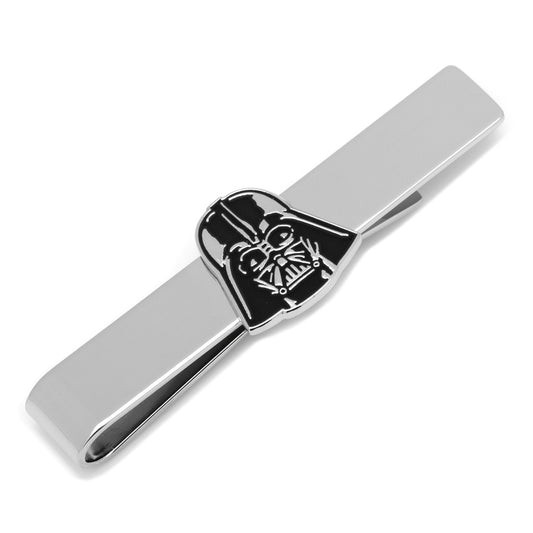 Tie clip with Darth Vader design on a white background