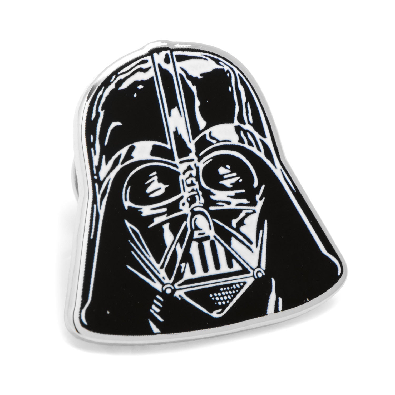Darth Vader helmet badge on a white background