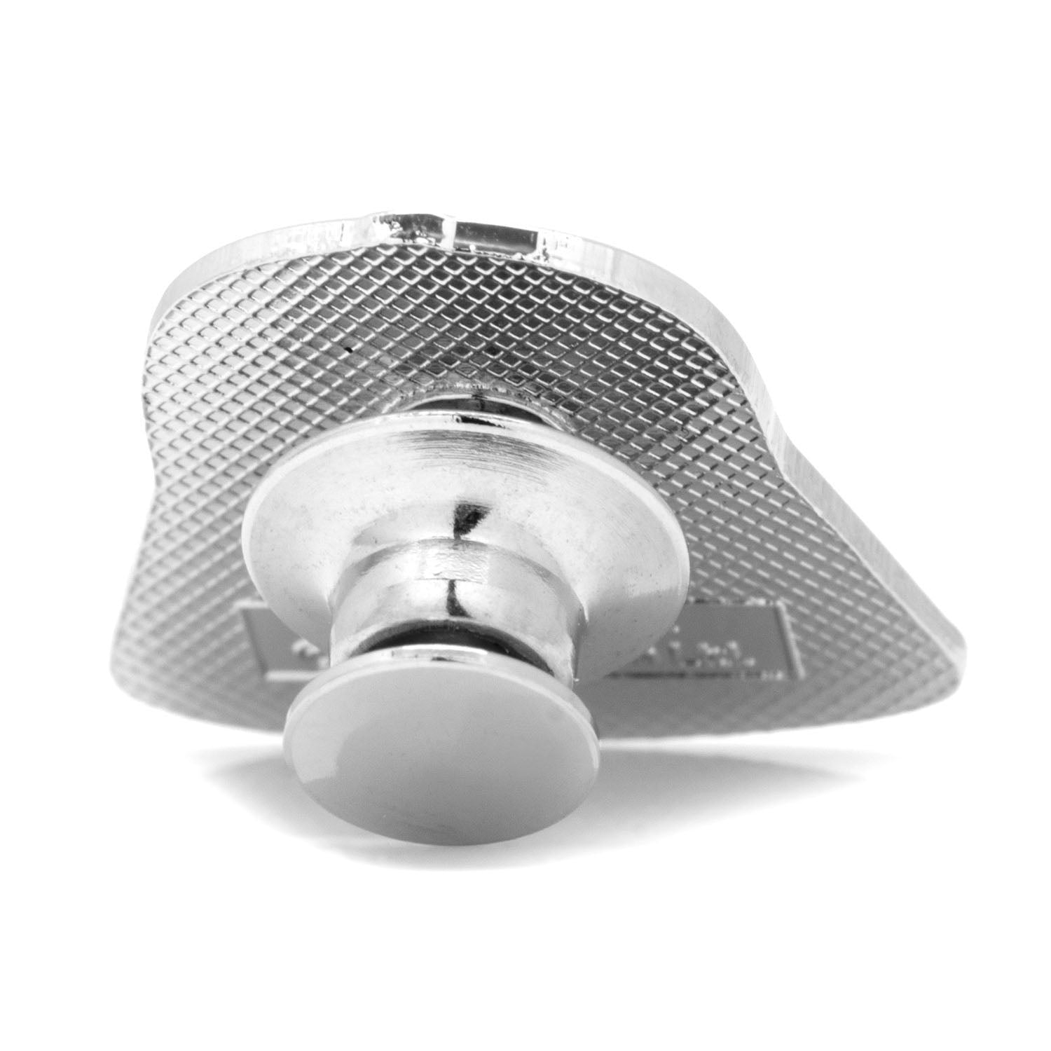 Chrome shower head on a white background