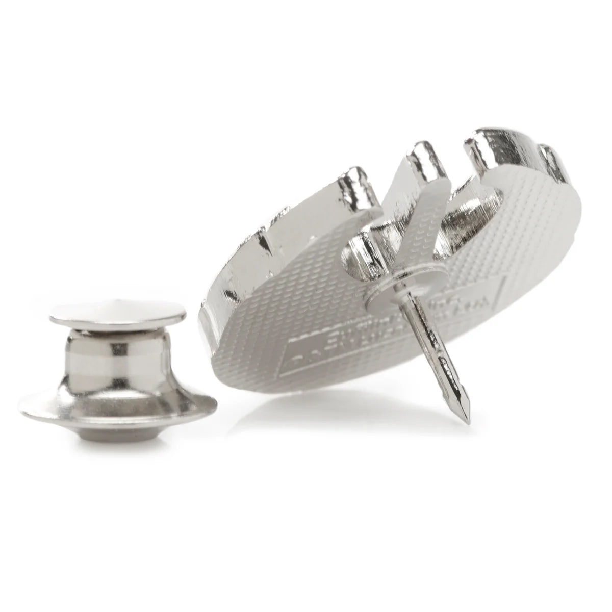 Silver metal tool with a textured surface on a white background