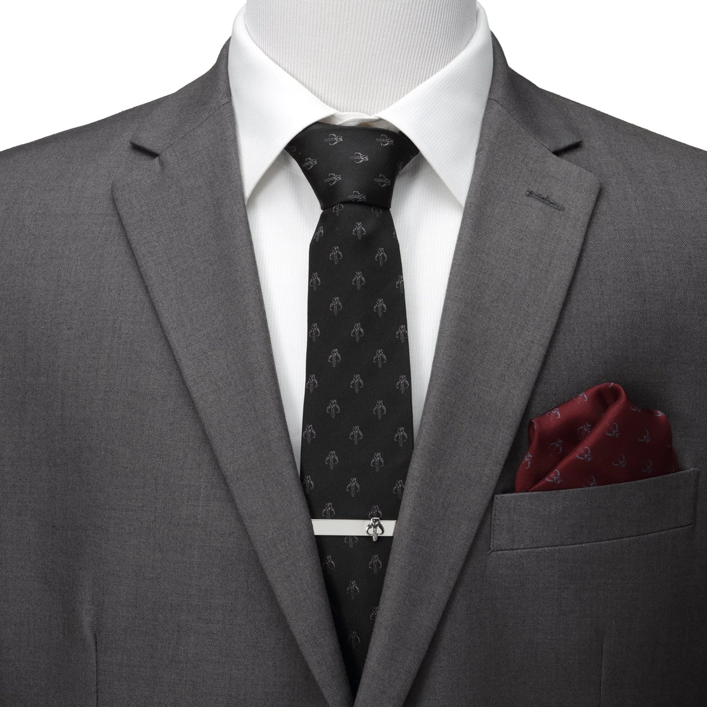 Star Wars Mandalorian Mythosaur Black Silk Tie