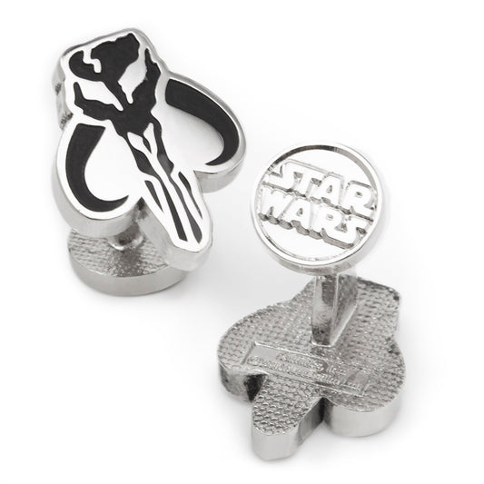 Star Wars Mandalorian Mythosaur Cufflinks Metallic key-shaped object with a logo on a white background