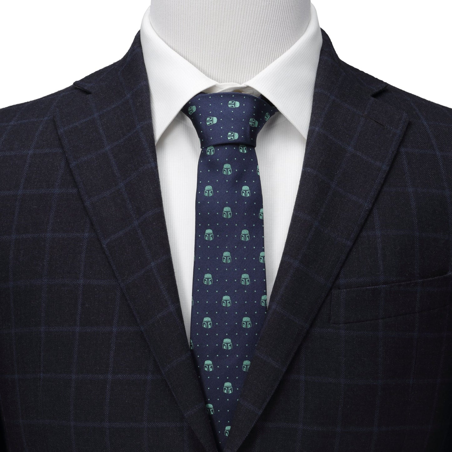Star Wars Mandalorian Navy Dotted Tie