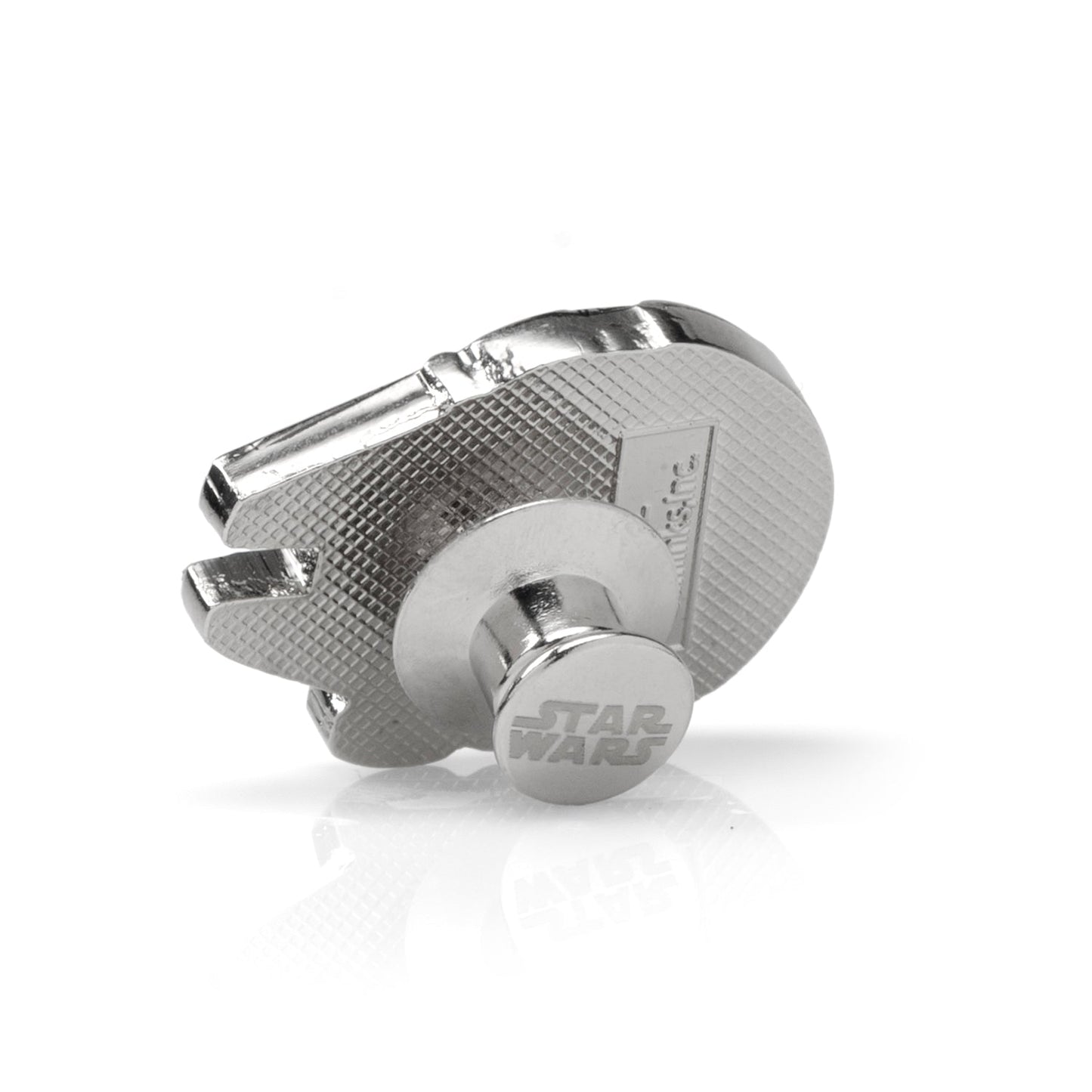 Star Wars Millennium Falcon Lapel Pin – silver enamel 3D spaceship accessory”