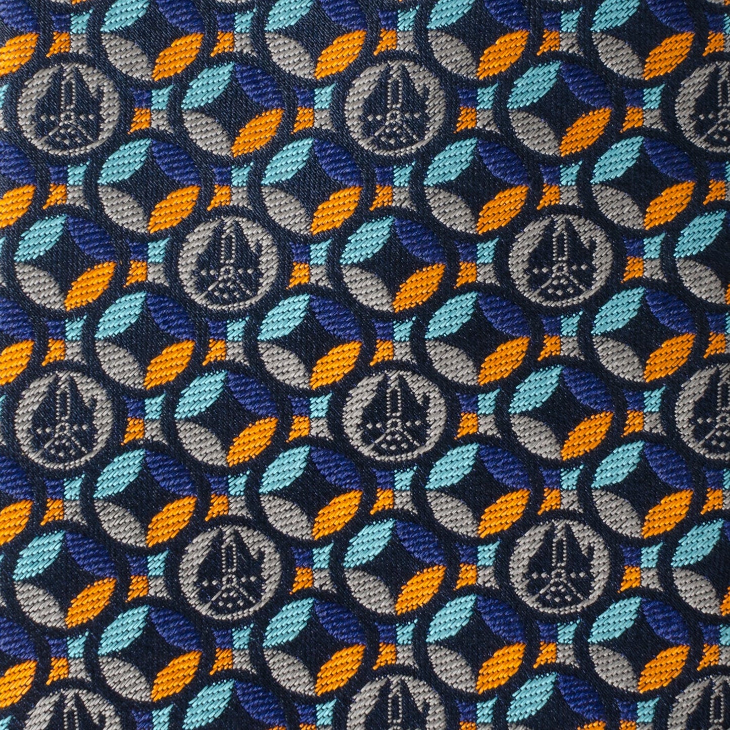 Star Wars Millennium Falcon Motif Navy Blue Tie