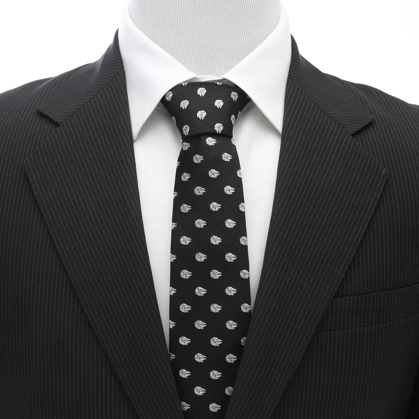 Star Wars Millennium Falcon Metallic Silver and Black Tie