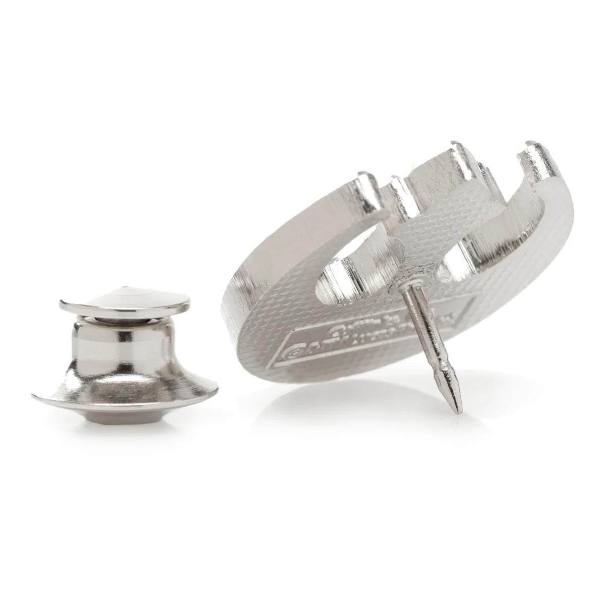 Silver hair clip and nail on a white background