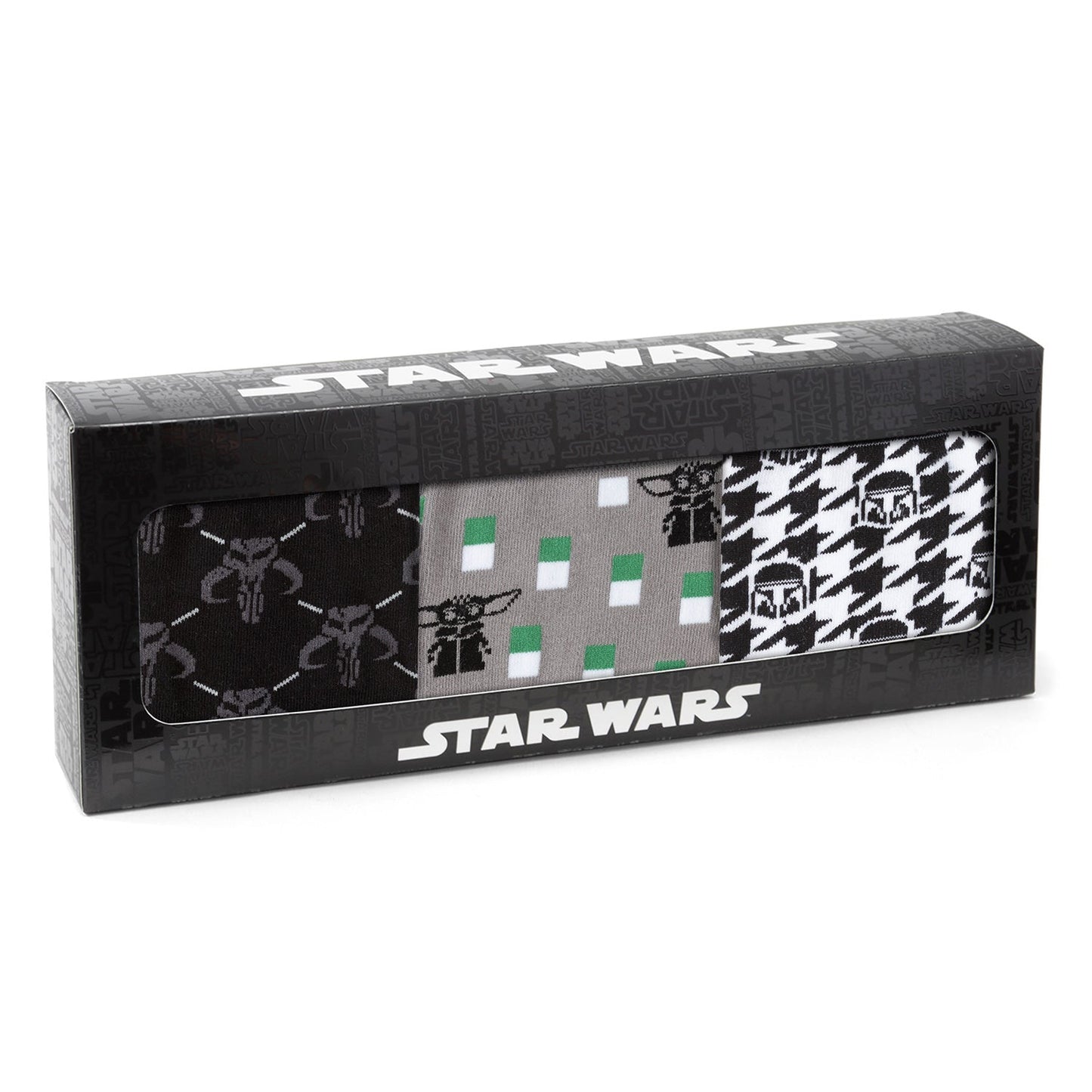 Star Wars Mandalorian Dress Socks 3-Pack and Mythosaur Lapel Pin Gift Set