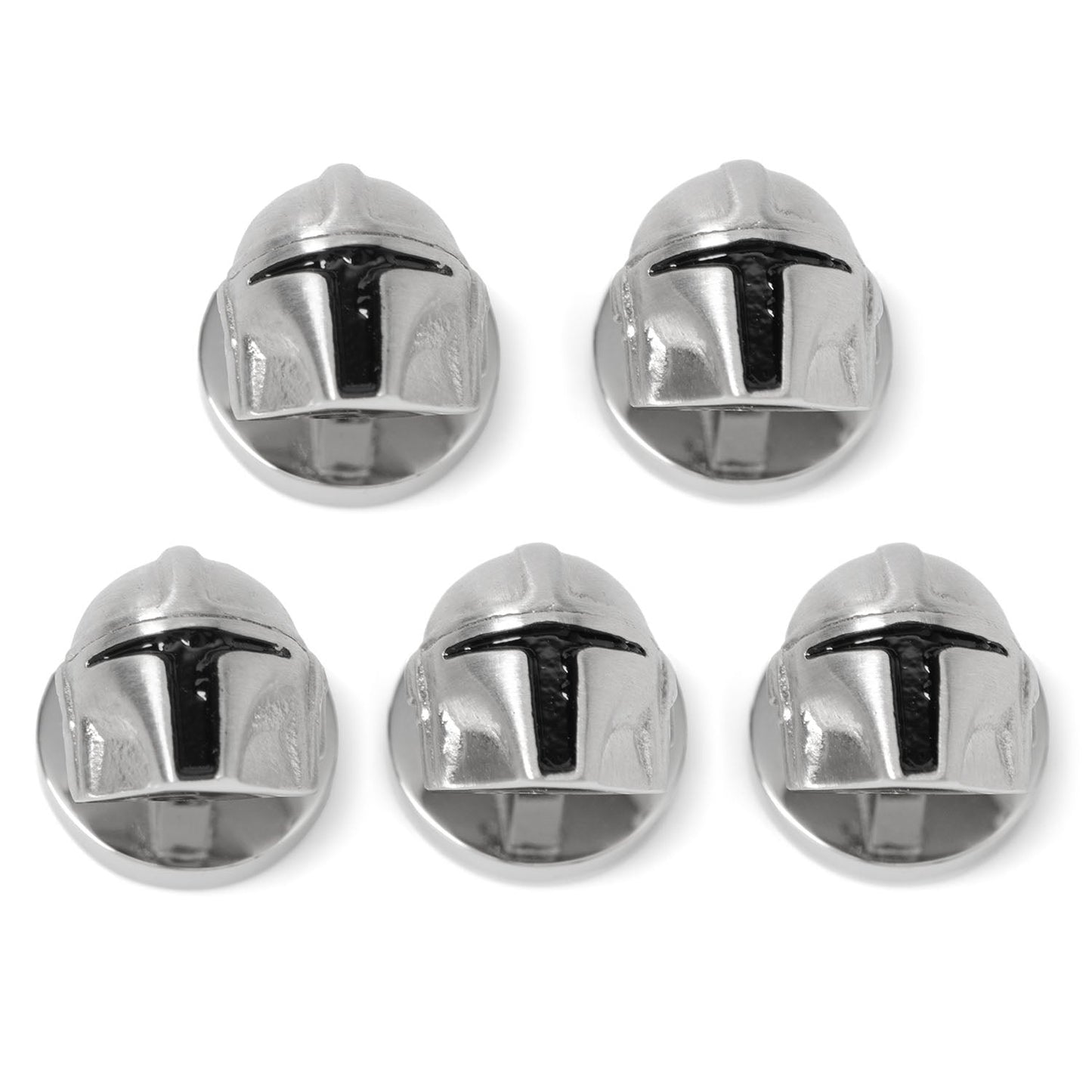 3D Mandalorian Helmet Studs – stainless steel Star Wars formal accessories