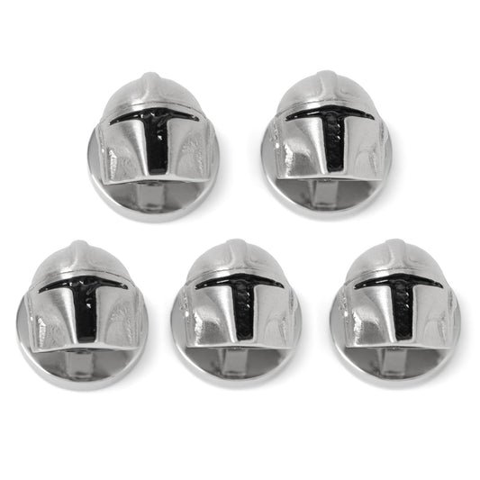 3D Mandalorian Helmet Studs – stainless steel Star Wars formal accessories