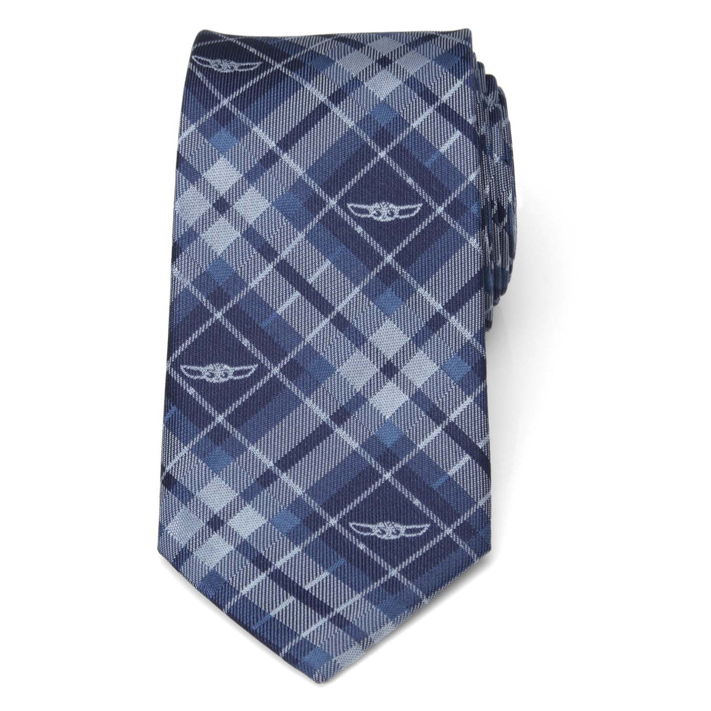 Star Wars Grogu Blue Plaid Tie