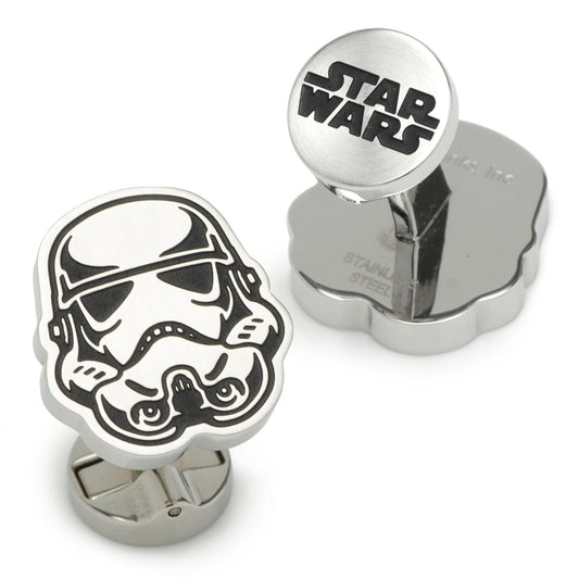 Star Wars stormtrooper cufflinks on a white background