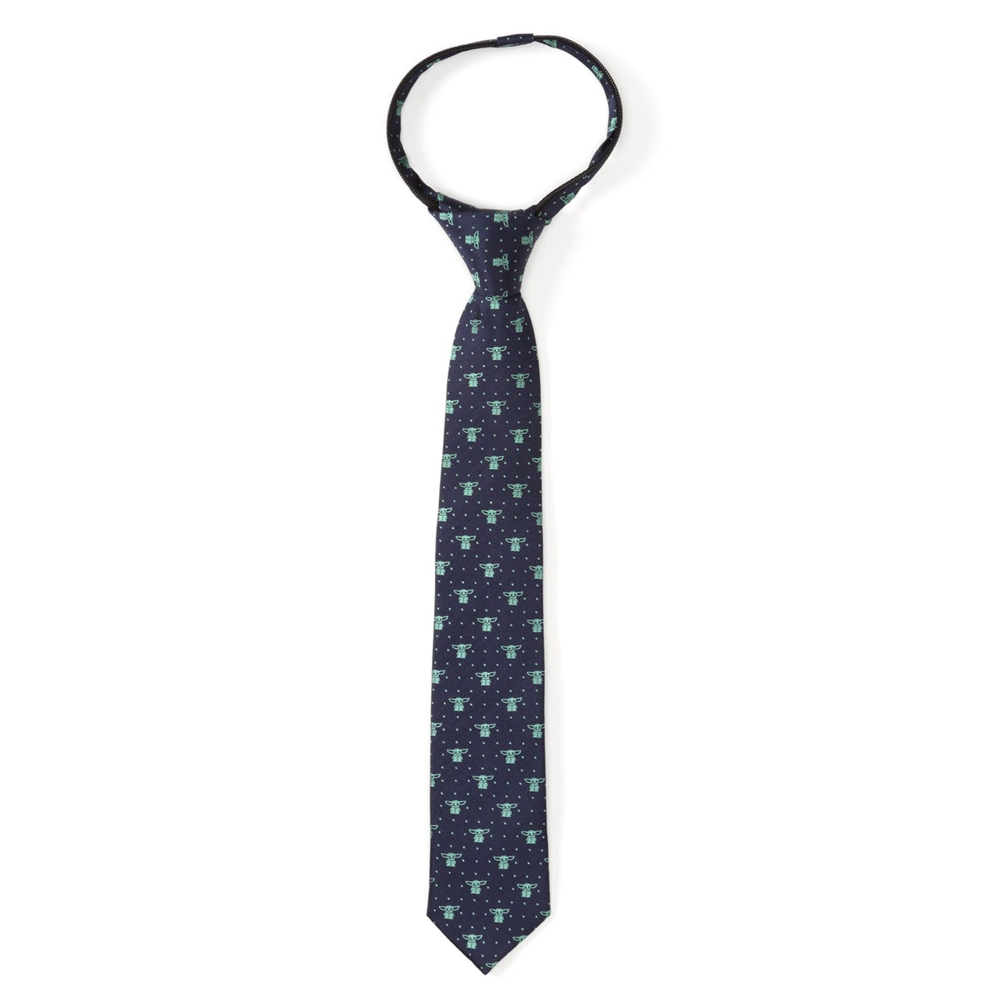 Star Wars Grogu Boy's Navy Dotted Zipper Tie
