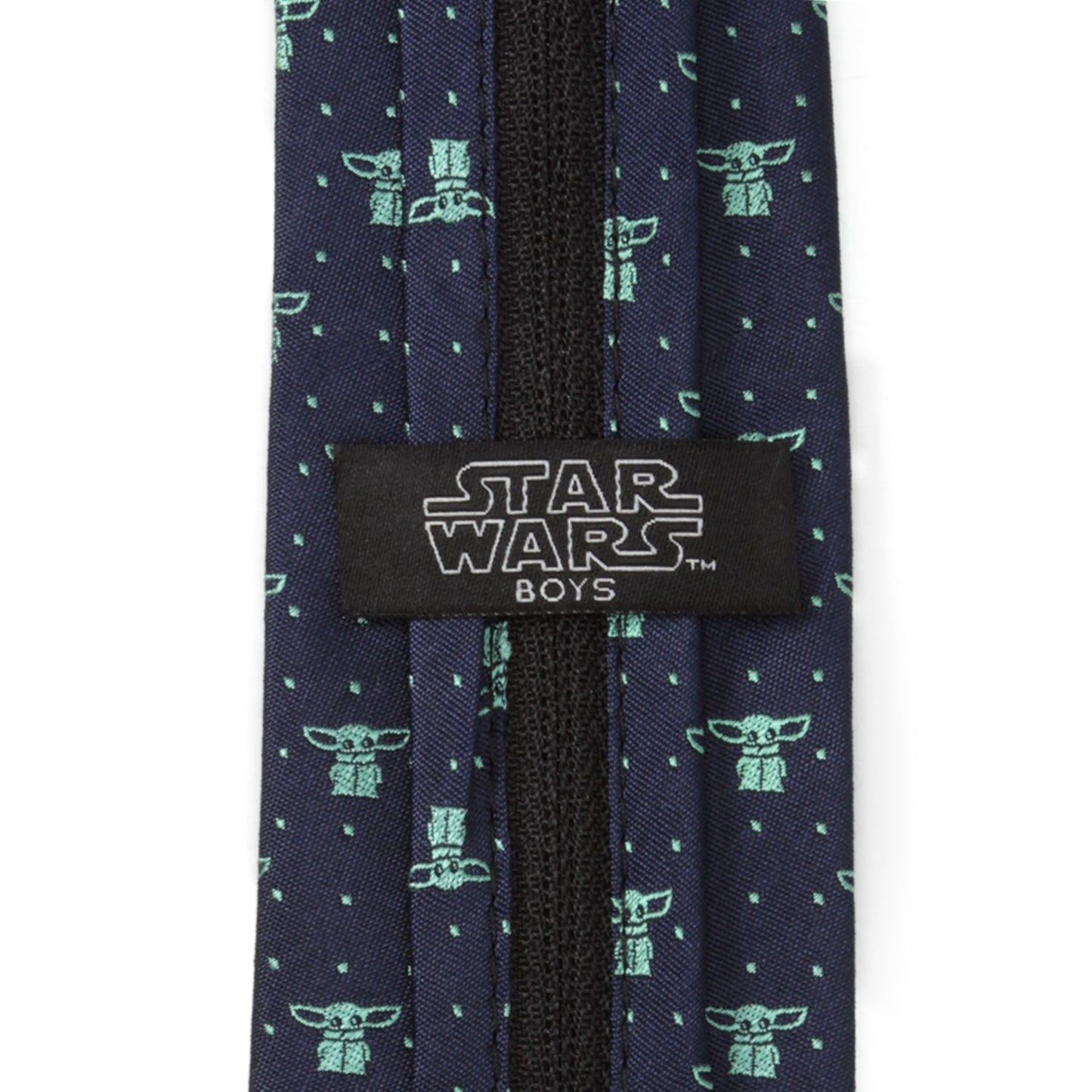 Star Wars Grogu Boy's Navy Dotted Zipper Tie
