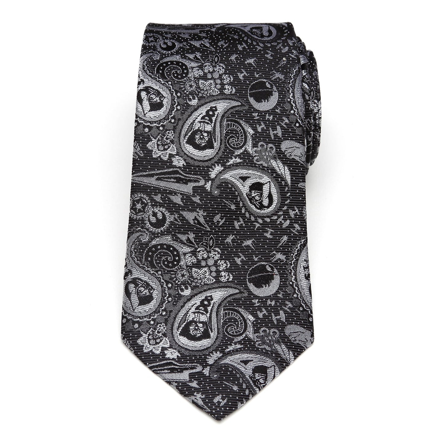 Star Wars Darth Vader Black and White Paisley Tie
