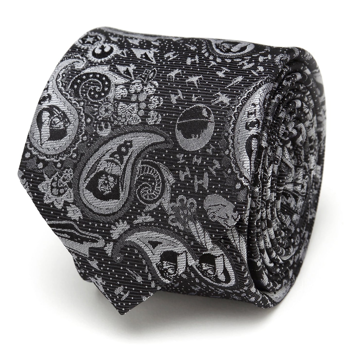 Star Wars Darth Vader Black and White Paisley Tie