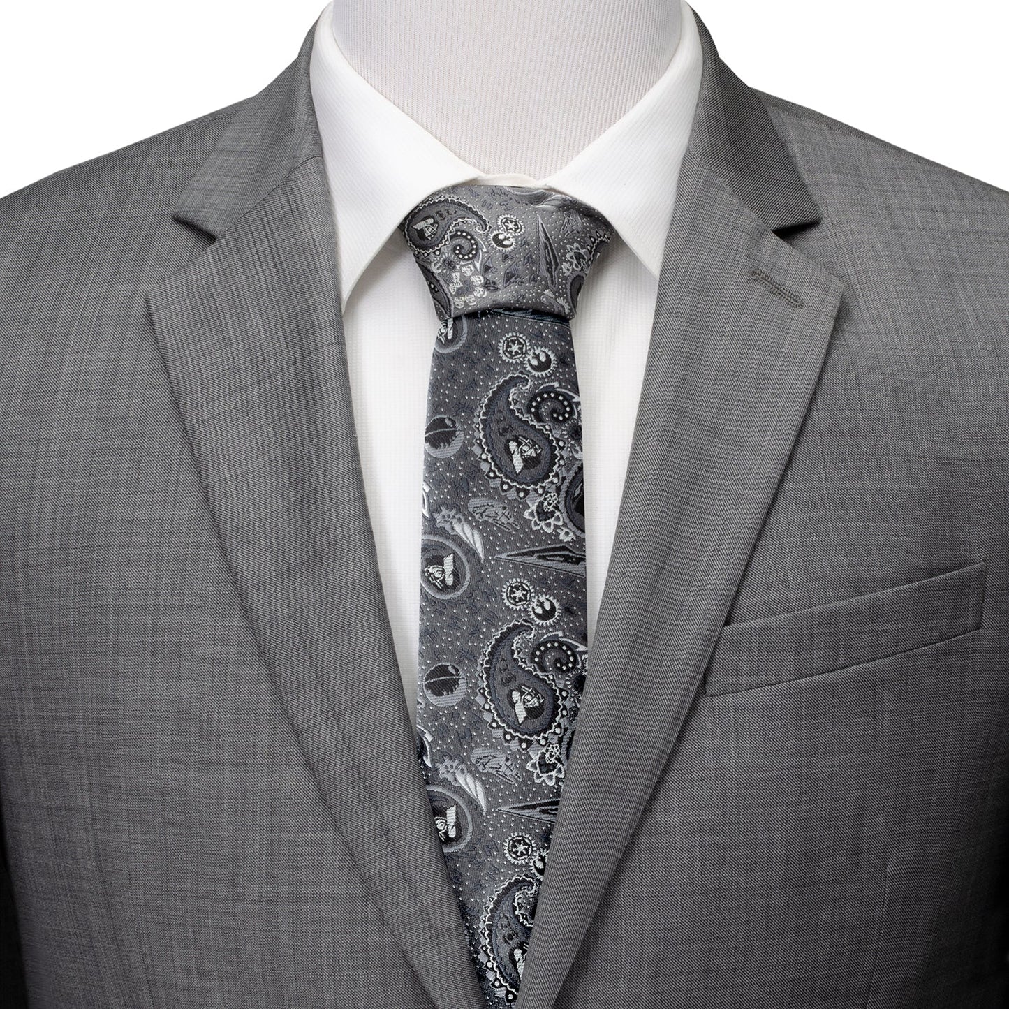 Star Wars Darth Vader Gray Paisley Tie