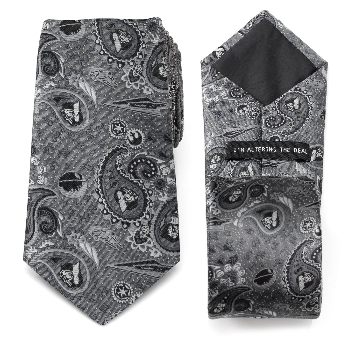 Star Wars Darth Vader Gray Paisley Tie