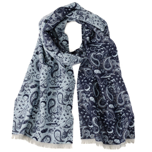 Star Wars Darth Vader Blue and Gray Paisley Scarf