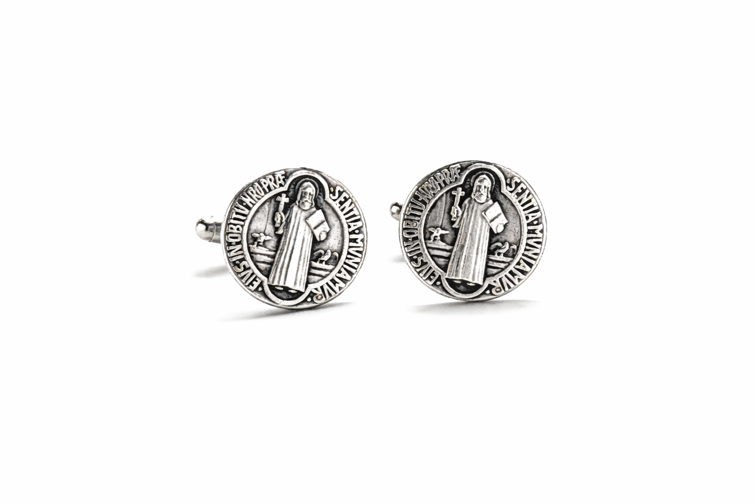 Religious dress cufflinks silver