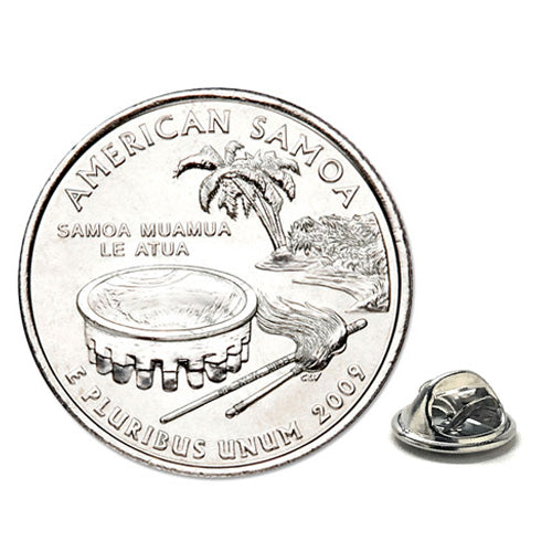 Samoa Coin Lapel Pin Uncirculated U.S. Quarter 2009 Tie Pin