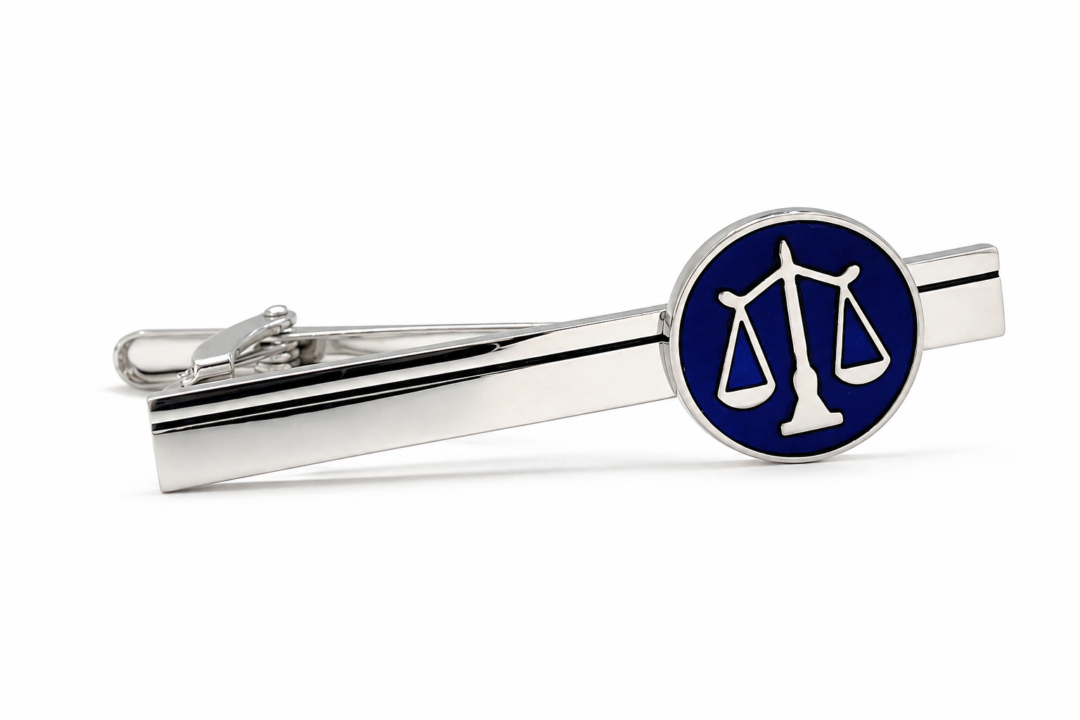 Scales of Justice Tie Clip Silver Lawyer Attorney Judge Legal Profession Gift