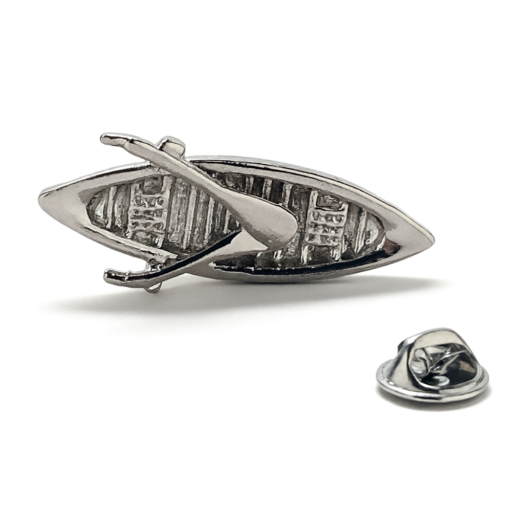 Silve Canoe Lapel Pin  outoor fun