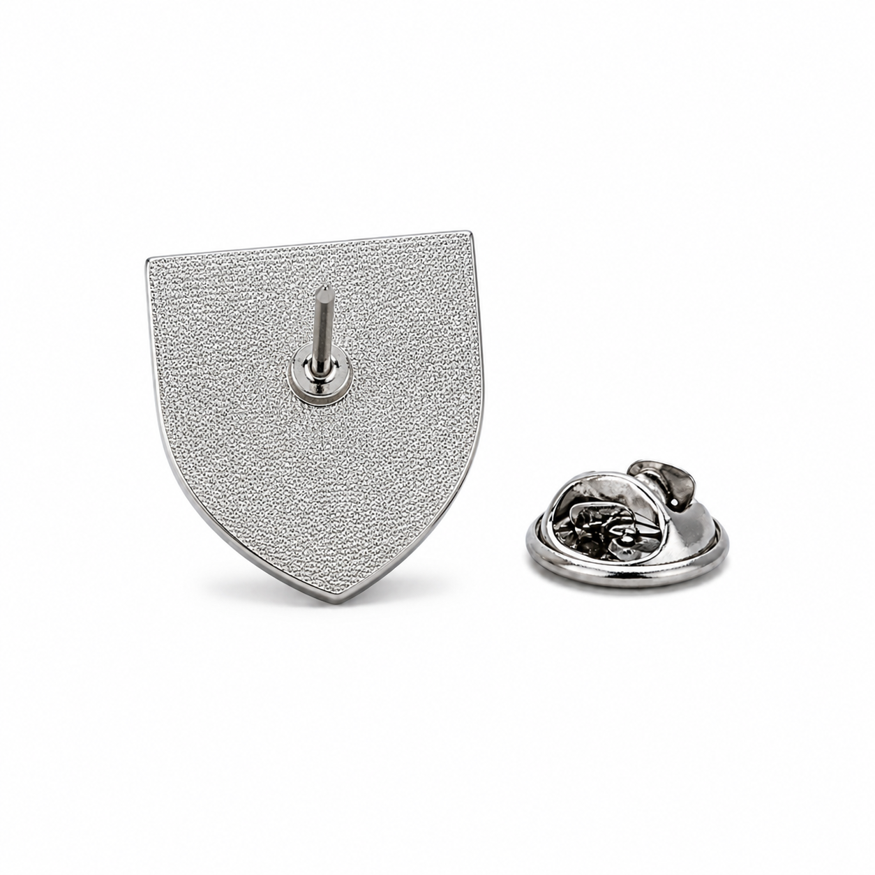 Silver Jerusalem Cross lapel pin back side