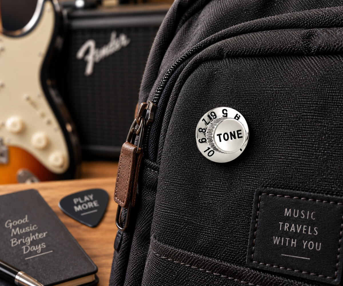 Guitar Tone Knob Lapel Pin package pin