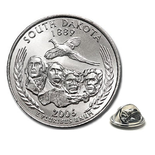 South Dakota State Quarter Coin Lapel Pin Uncirculated U.S. Quarter 2006 Tie Pin