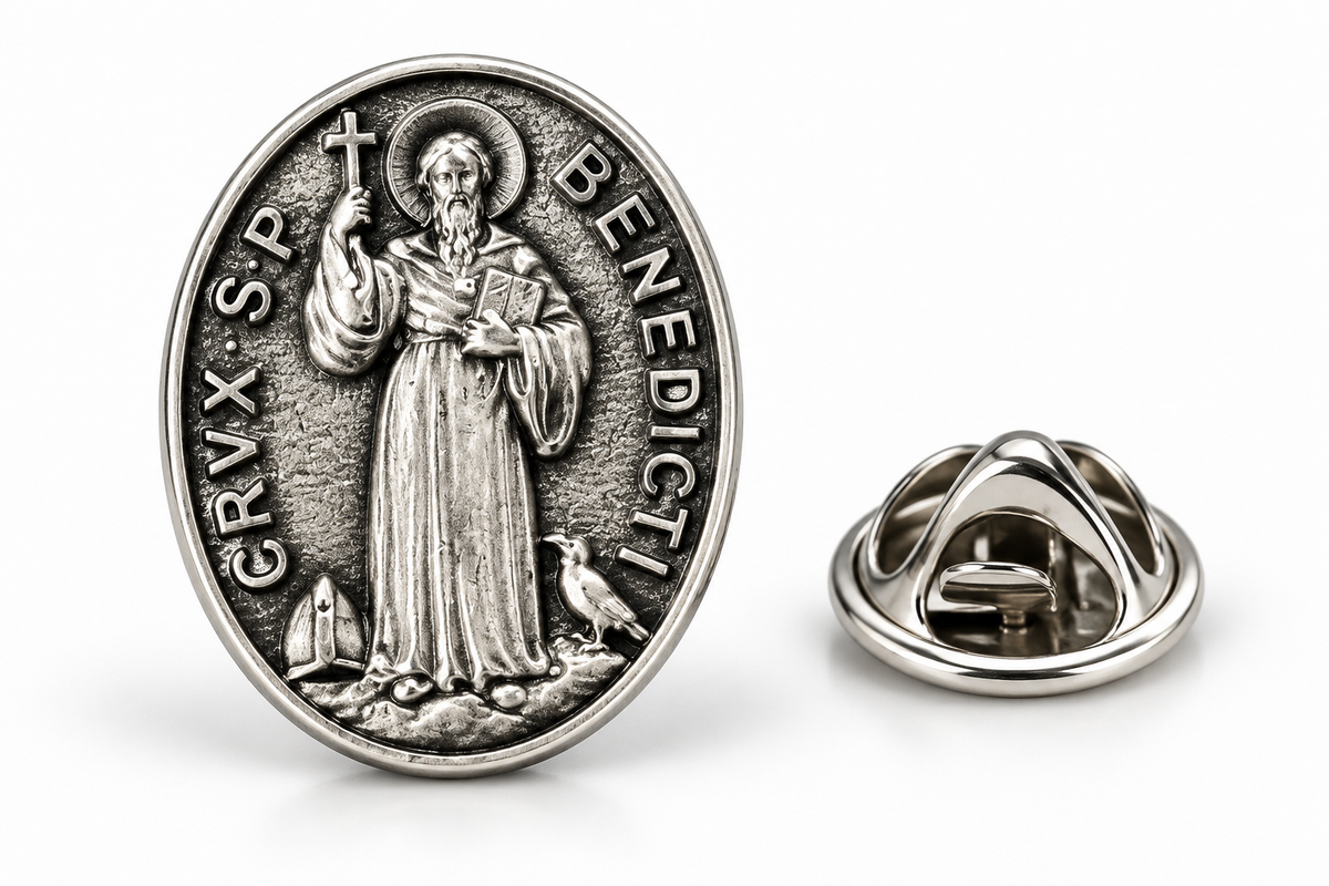 St. Benedict Lapel Pin for Men 