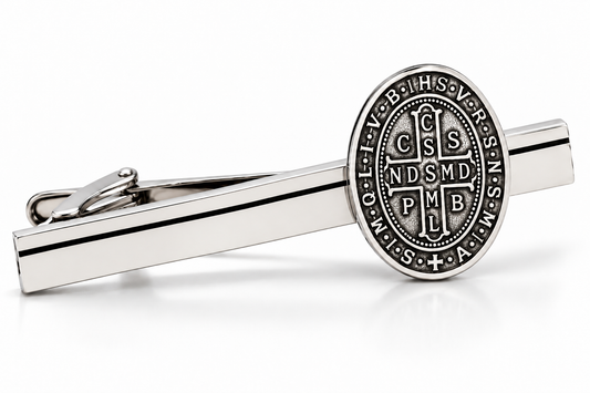 St. Benedict Cross Medal Tie Clip