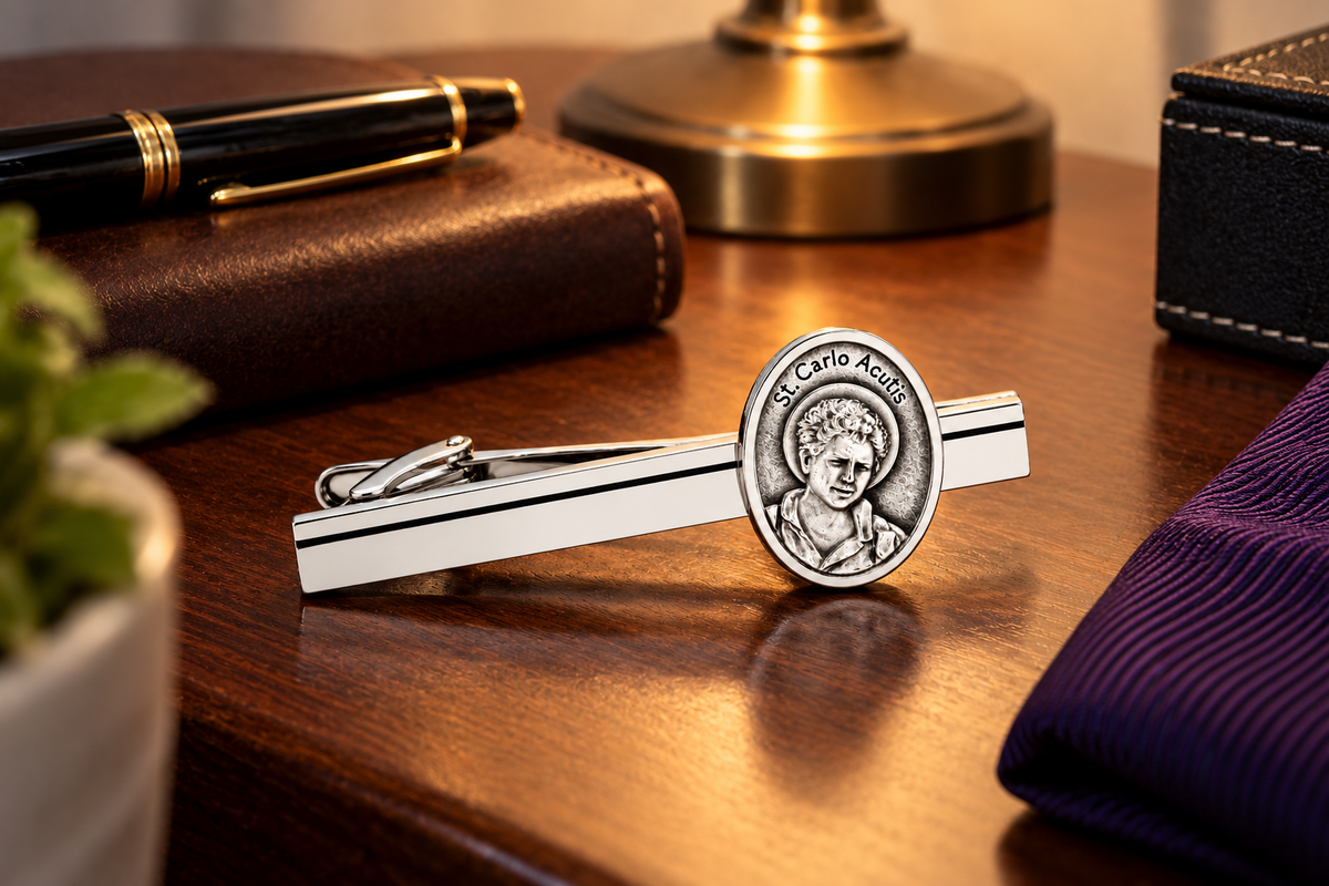 St. Carlo Acutis Tie Clip nightstand
