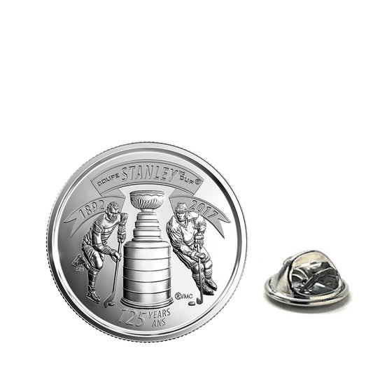 Stanley Cup commemorative pin with detailed design on a white background