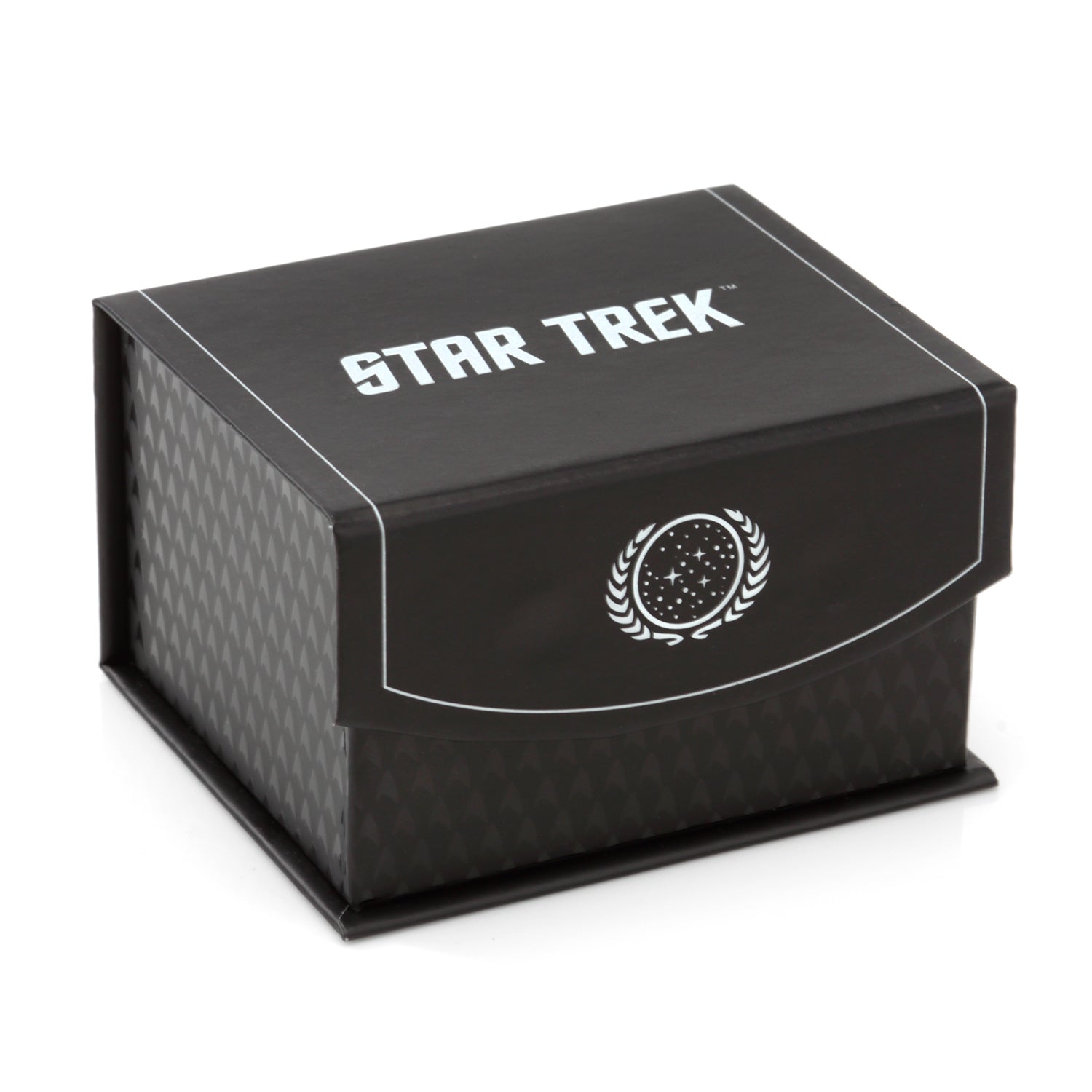 Black 'Star Trek' branded box on a white background