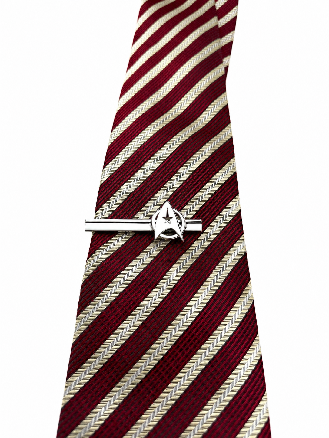 Starfleet Command Insignia Tie Clip Silver Star Trek Inspired Tie Bar for Men Sci Fi Fan Gift Wedding Business Attire Convention Accessory