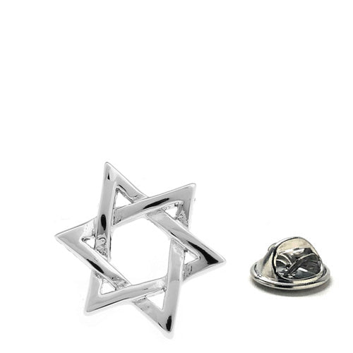 Star of David Lapel Pin – Symbolize Faith and Tradition Silver Cut Out Design Enamel Pin