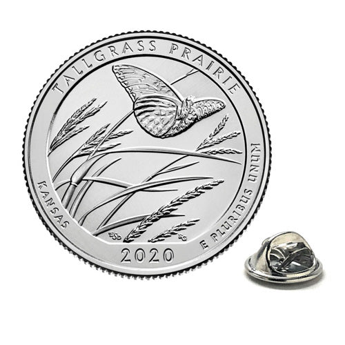 Tallgrass Prairie National Preserve Coin Lapel Pin Uncirculated U.S. Quarter 2020 Tie Pin