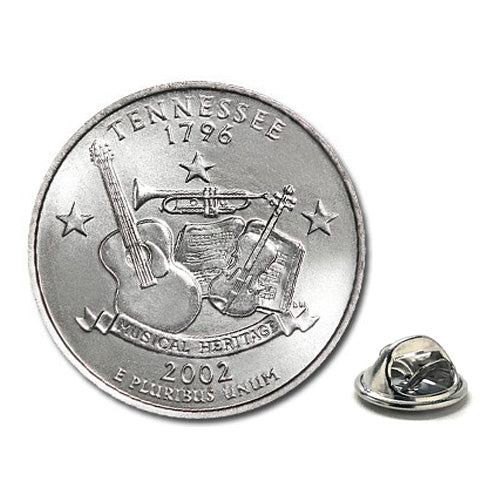 Tennessee State Quarter Coin Lapel Pin Uncirculated U.S. Quarter 2002 Tie Pin