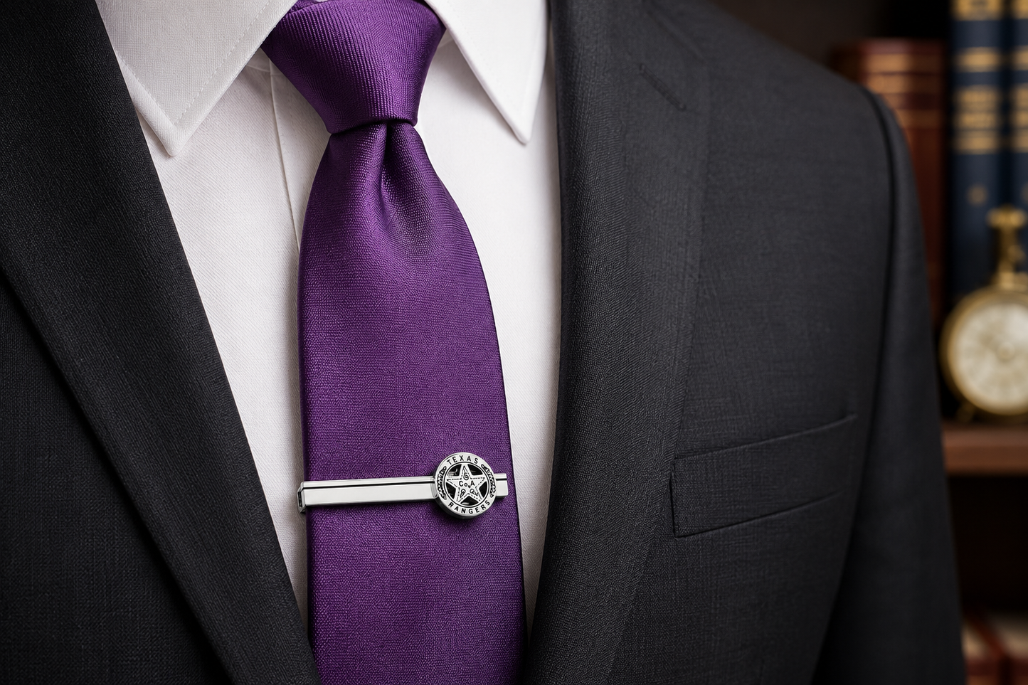 Texas Ranger Badge Tie Clip man suit 