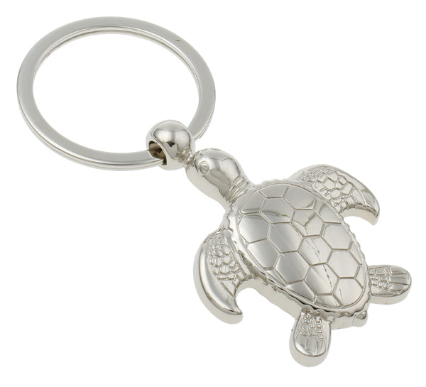 Turtle Bay Keychain Solid Silver Sea Turtle Charm Car Key Chain with Key Ring Turtle Lover Gift Bag Caribbean Purse Charm Cayman Island Turtle Park