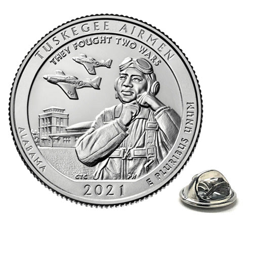 Tuskegee Airmen National Historic Site Coin Lapel Pin Uncirculated U.S. Quarter 2021 Tie Pin