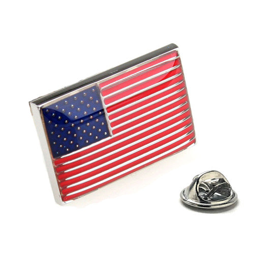 America Flag Pin United States Flag Lapel Pin Silver Flag Tie Tack Pin Red White Blue Enamel USA Pin Lanyard Pin US Flag Pin
