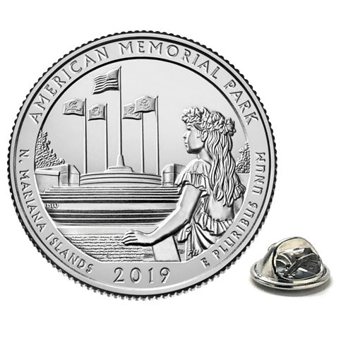 American Memorial Park Coin Lapel Pin Uncirculated U.S. Quarter 2019 Tie Pin
