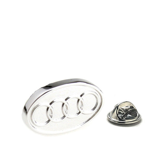 Audi Automotive Car Logo Silver Lapel Pin Elite Hood Emblem Enamel Pin