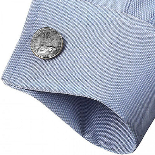 Bicentennial Quarter Cufflinks 200th Anniversary of the Independence of the United States Cuff Links Enamel Backing Cufflinks