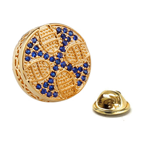 Gold Cross Lapel Pin Holy Father Canterbury Cross Design Enamel Pin Blue Crystal Cross Tone 3D Cross Tie Tack Pin Hat Pin